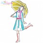 Girls With Umbrella Embroidery Design Bundle-10