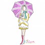 Girls With Umbrella Embroidery Design Bundle-11
