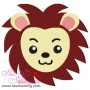 Cute Lion Face Embroidery  Design-1