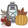 Embroidery Design Pattern - Fall Pumpkin Lantern-2-1