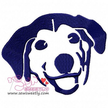 Dog Face Silhouette Embroidery Design- 1