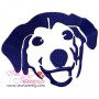 Dog Face Silhouette Embroidery  Design-1