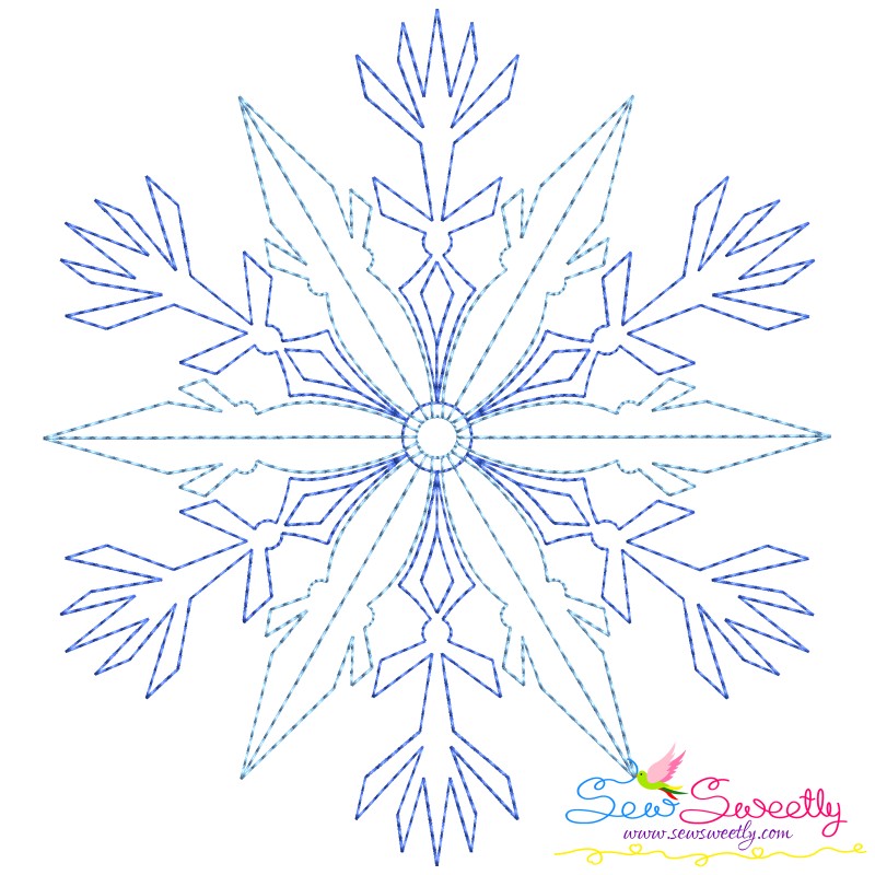 Swirl mini snowflakes SET of 4, winter snowflake 4 types, swirl and curl  frozen Christmas snow machine embroidery designs assorted sizes