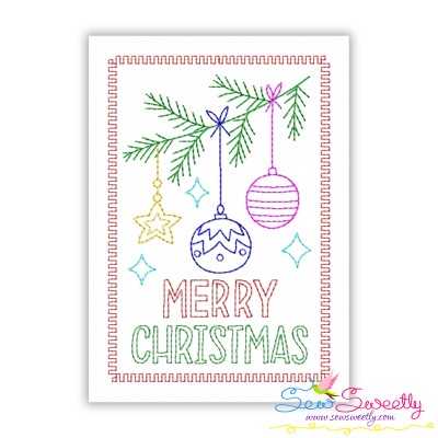 Cardstock Embroidery Design Pattern | Christmas Ornaments Greeting Card-1