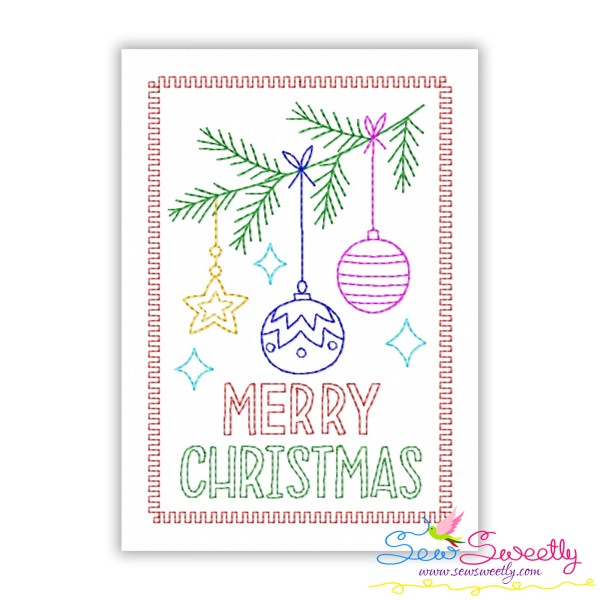 Cardstock Embroidery Design Pattern | Christmas Ornaments Greeting Card-1