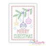 Cardstock Embroidery Design Pattern | Christmas Ornaments Greeting Card-1
