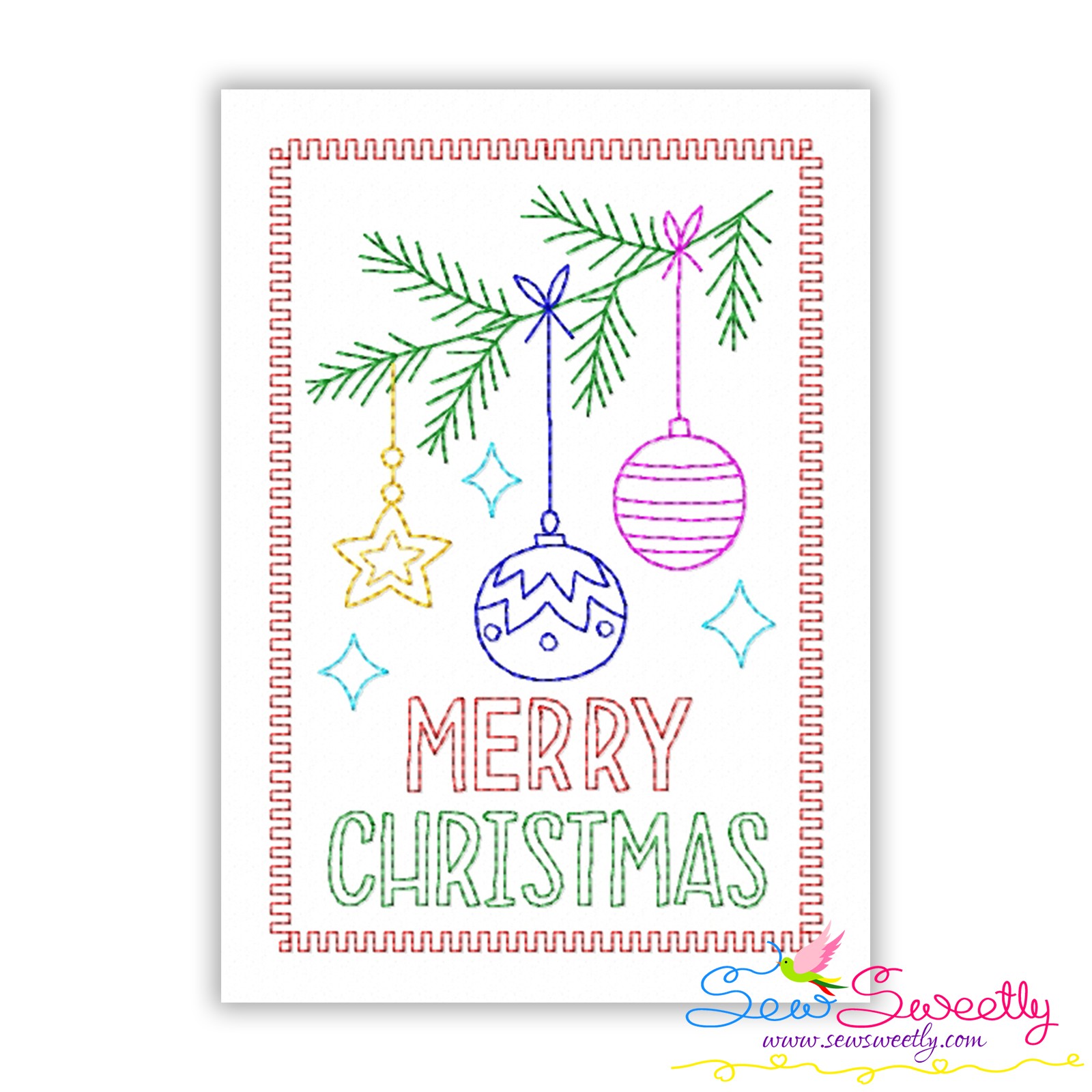 Cardstock Embroidery Design Pattern | Christmas Ornaments Greeting Card cardstock-embroidery-design-pattern-christmas-ornaments-greeting-card