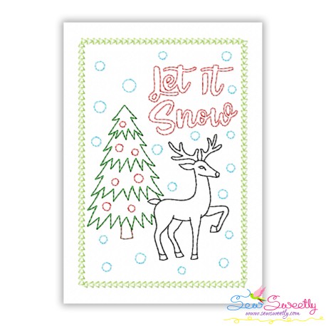 Cardstock Embroidery Design | Let It Snow Christmas Greeting Card-1