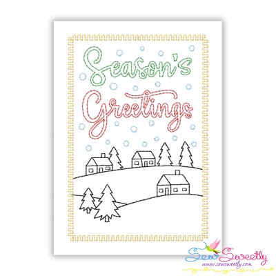 Cardstock Embroidery Design | Season's Greetings Christmas Card-1