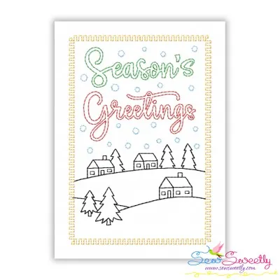 Cardstock Embroidery Design | Season's Greetings Christmas Card-1