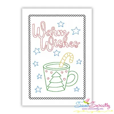 Cardstock Embroidery Design | Warm Wishes Christmas Greeting Card-1