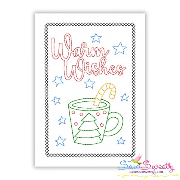 Cardstock Embroidery Design | Warm Wishes Christmas Greeting Card-1