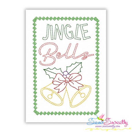 Cardstock Embroidery Design | Jingle Bells Christmas Greeting Card