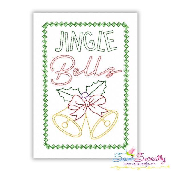 Cardstock Embroidery Design | Jingle Bells Christmas Greeting Card-1