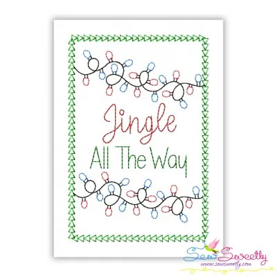 Cardstock Embroidery Design | Jingle All The Way Greeting Card-1