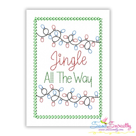 Cardstock Embroidery Design | Jingle All The Way Greeting Card
