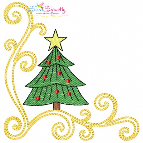 Embroidery Design Pattern - Christmas Corner Tree-1