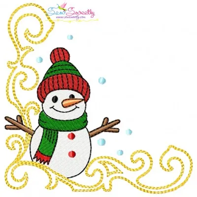 Embroidery Design Pattern - Christmas Corner Snowman-1