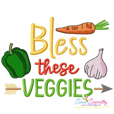 Farm Embroidery Design Pattern - Bless These Veggies-1
