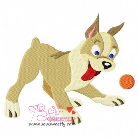 Playing Dog Embroidery Design-1