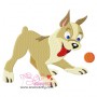 Playing Dog Embroidery  Design-1