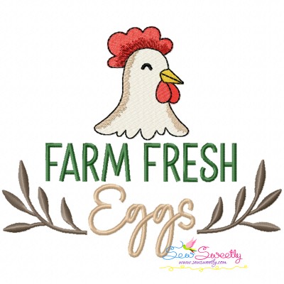 Embroidery Design Pattern - Farm Fresh Eggs-1
