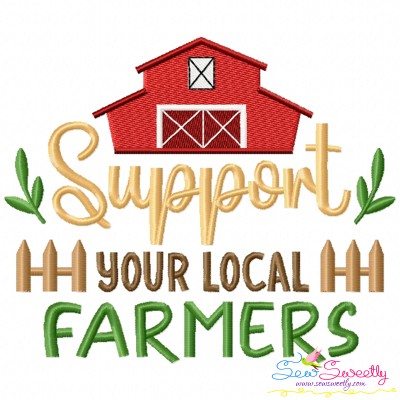 Embroidery Design Pattern - Support Your Local Farmers-1