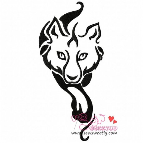 Wild Wolf-3 Embroidery Design- 1