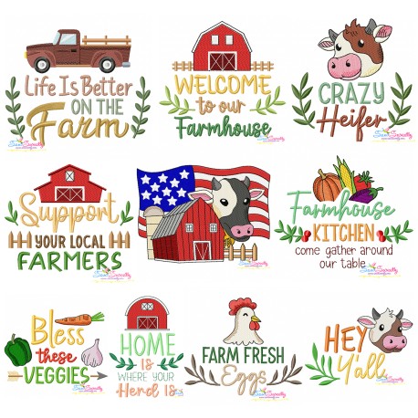 Embroidery Design Bundle - Farmhouse Designs-1