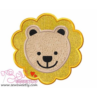 Lion Face Applique Design Pattern-1