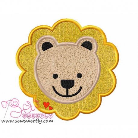 Lion Face Applique Design- 1