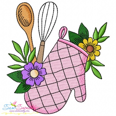 Embroidery Design Pattern- Floral Kitchen-9-1