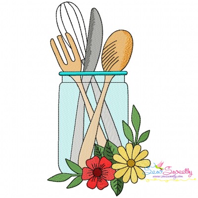 Embroidery Design Pattern- Floral Kitchen-8-1