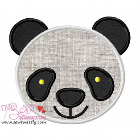 Panda Face Applique Design- 1