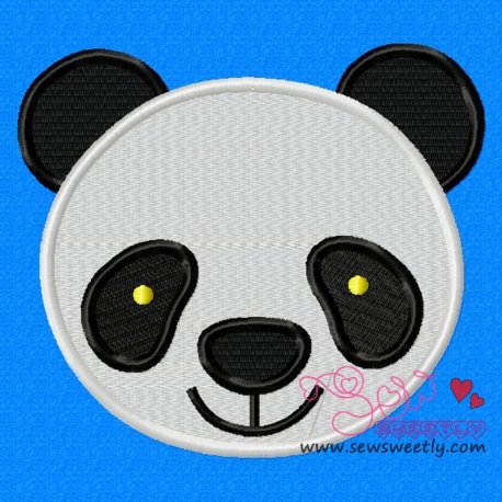 Panda Face Embroidery Design- 1