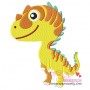Striped Dinosaur Embroidery  Design-1