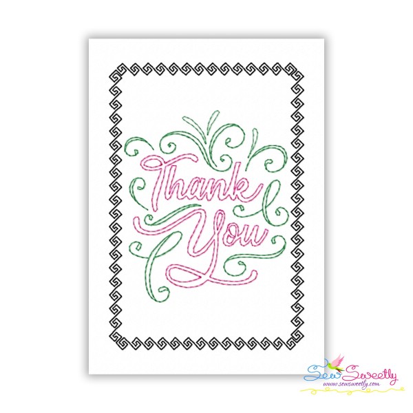 Cardstock Embroidery Design - Thank You Greeting Card-10-1