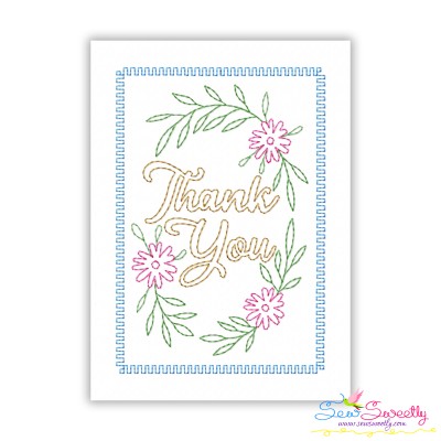 Cardstock Embroidery Design - Thank You Greeting Card-9-1