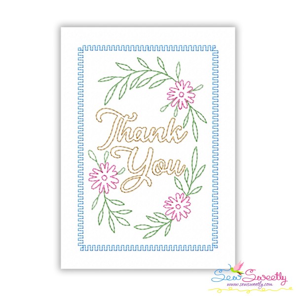 Cardstock Embroidery Design - Thank You Greeting Card-9-1