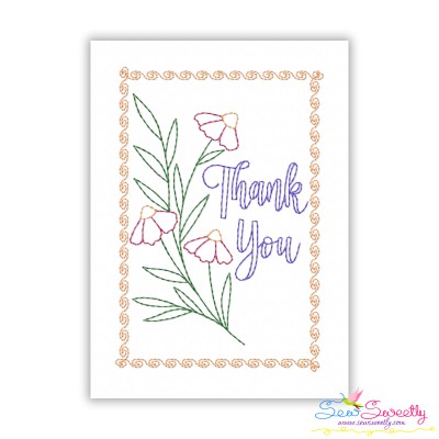 Cardstock Embroidery Design - Thank You Greeting Card-8-1