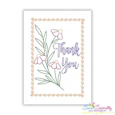 Cardstock Embroidery Design - Thank You Greeting Card-8-1
