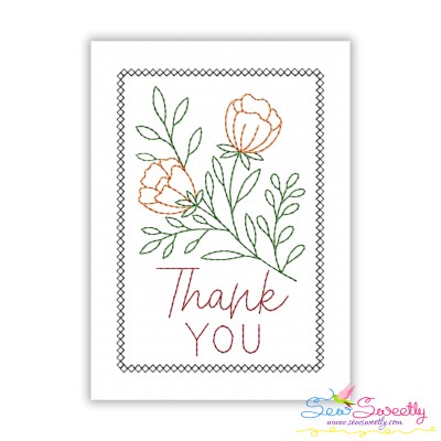 Cardstock Embroidery Design - Thank You Greeting Card-6-1