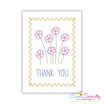 Cardstock Embroidery Design - Thank You Greeting Card-5-1