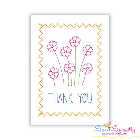 Cardstock Embroidery Design - Thank You Greeting Card-5