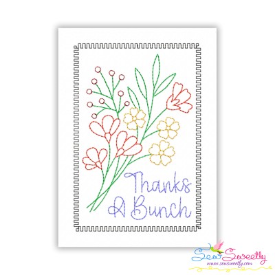 Cardstock Embroidery Design - Thank You Greeting Card-3-1