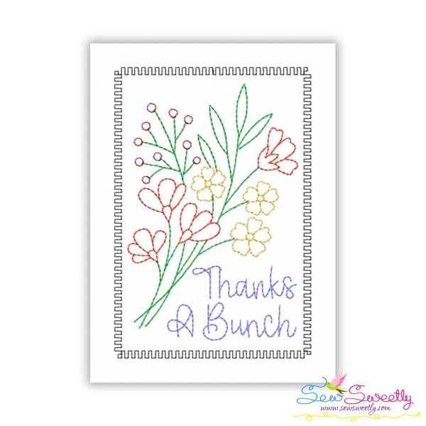 Cardstock Embroidery Design - Thank You Greeting Card-3-1