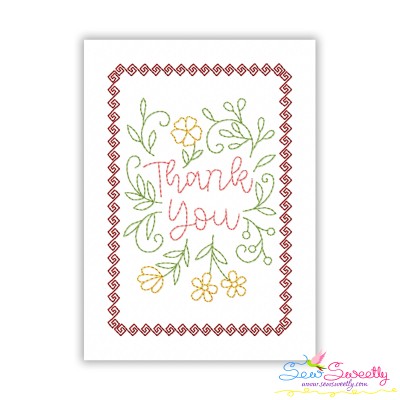 Cardstock Embroidery Design - Thank You Greeting Card-7-1