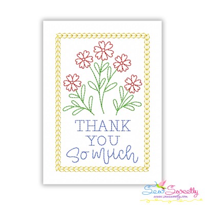 Cardstock Embroidery Design - Thank You Greeting Card-4-1
