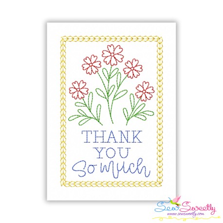 Cardstock Embroidery Design - Thank You Greeting Card-4