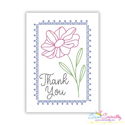 Cardstock Embroidery Design - Thank You Greeting Card-1-1
